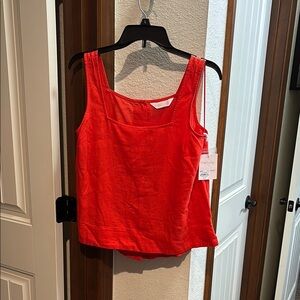 LC Lauren Conrad Red Fitted Sleeveless Tank Top